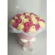 Pink and white roses in a hatbox Dnipro Pink and white roses in a hatbox Dnipro