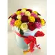 35 roses in a hatbox