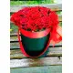 19 roses in a hatbox
