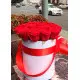 19 roses in a hatbox