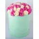 Pink and white roses in a hatbox Dnipro Pink and white roses in a hatbox Dnipro