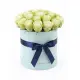 25 white roses in a box