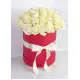 35 white roses in a box