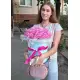35 pink roses in a box