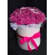 35 pink roses in a box