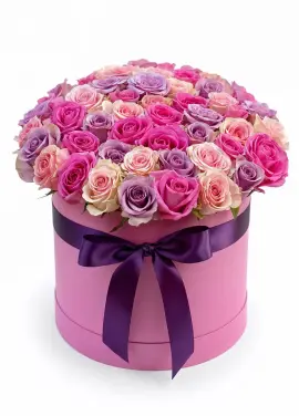 Premium box of 51 soft-tone roses