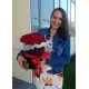 19 roses in a hatbox