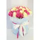 Pink and white roses in a hatbox Dnipro Pink and white roses in a hatbox Dnipro