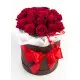19 roses in a hatbox