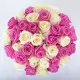 Pink and white roses in a hatbox Dnipro Pink and white roses in a hatbox Dnipro