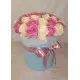 Pink and white roses in a hatbox Dnipro Pink and white roses in a hatbox Dnipro