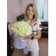 35 white roses in a hatbox