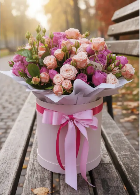 Mixed Bush Rose Box S — 9-11 Stems