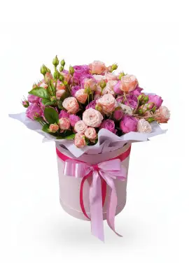 Mixed Bush Rose Box M — 15-17 Stems