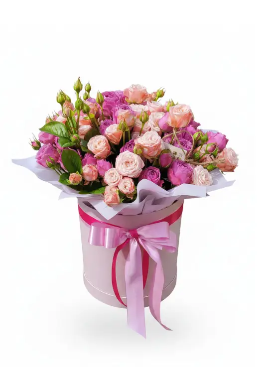 Mixed Bush Rose Box M — 15-17 Stems