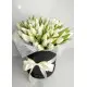 White tulips in a hat box White tulips in a hat box