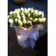 White tulips in a hat box White tulips in a hat box
