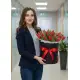 25 red tulips in a box (imported, Netherlands)