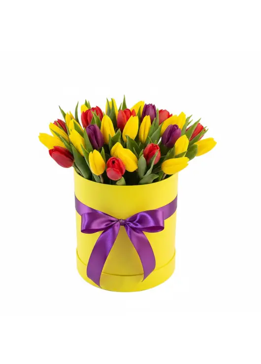 25 mixed tulips in a box (imported, Netherlands)