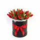25 red tulips in a box (imported, Netherlands)