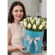25 white tulips in a box (imported, Netherlands)