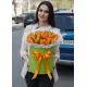 51 orange tulips in a box (imported, Netherlands)