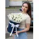 51 white tulips in a box (imported, Netherlands)
