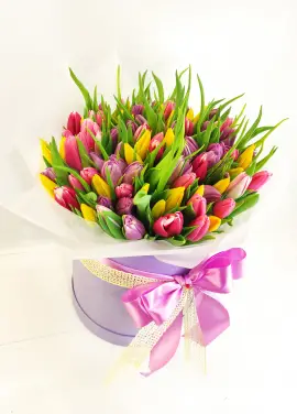 Mix Tulip in a hat box