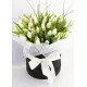 White tulips in a hat box White tulips in a hat box