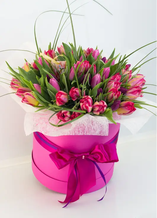Mix Tulip in a hat box