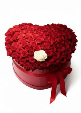 101 roses in a heart box “The One”