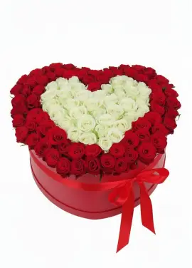 101 roses in a heart box “Contour”