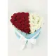 35 roses in a heart box “Contrast”