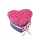 75 pink roses in a heart box