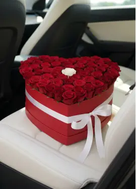 75 roses in a heart box “The One”