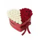 75 roses in a heart box “Contrast”