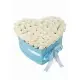 75 white roses in a heart box