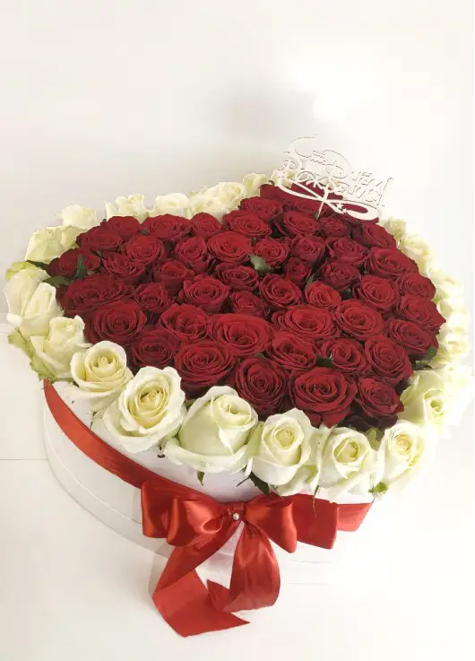 Heart in the basket red-white