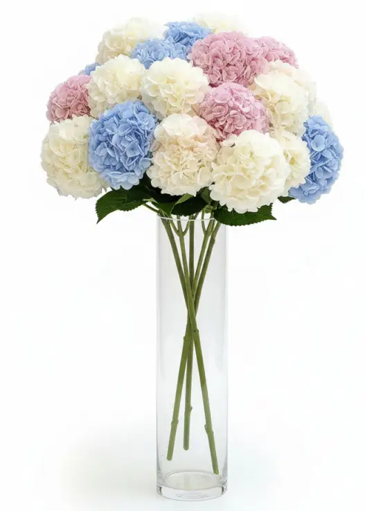 Bouquet of 15 hydrangeas mix