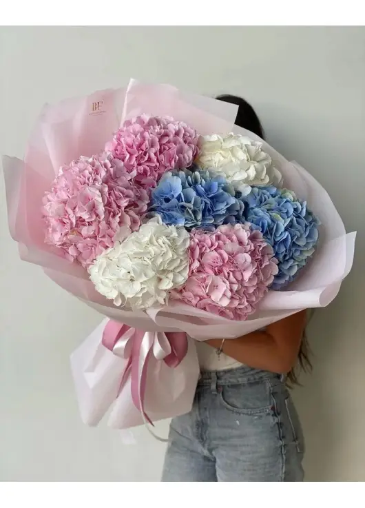 Bouquet of 7 hydrangeas mix