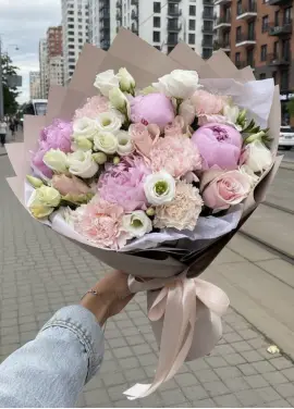 “Adel” gentle peony mix bouquet (small)