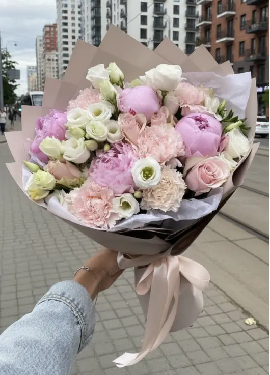 “Adel” gentle peony mix bouquet (small)