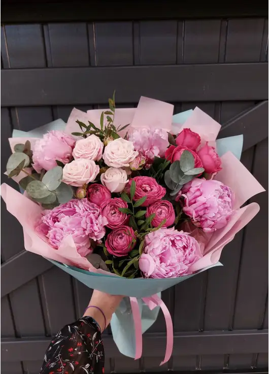 “Adel” gentle peony mix bouquet (small)