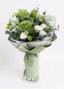Mix bouquet “Camilla” light green and white (large)