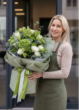 Mix bouquet “Camilla” light green and white (large)