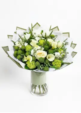 “Camilla” green & white mix bouquet (medium)