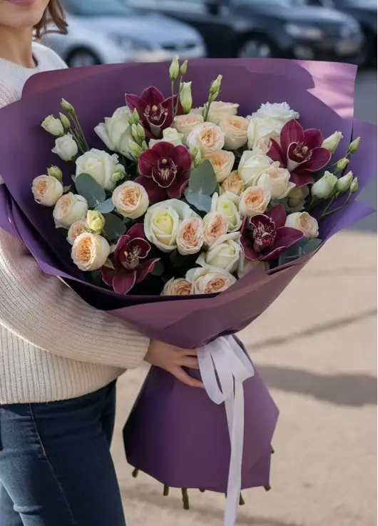 “Gabrielle” bouquet — large orchid mix