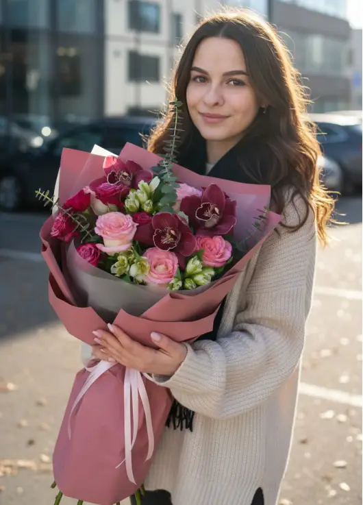 “Madlen” bouquet — small strict orchid mix