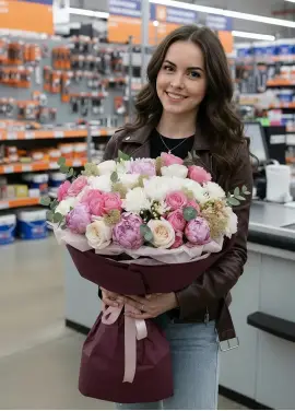 “Nicole” peony bouquet (medium)