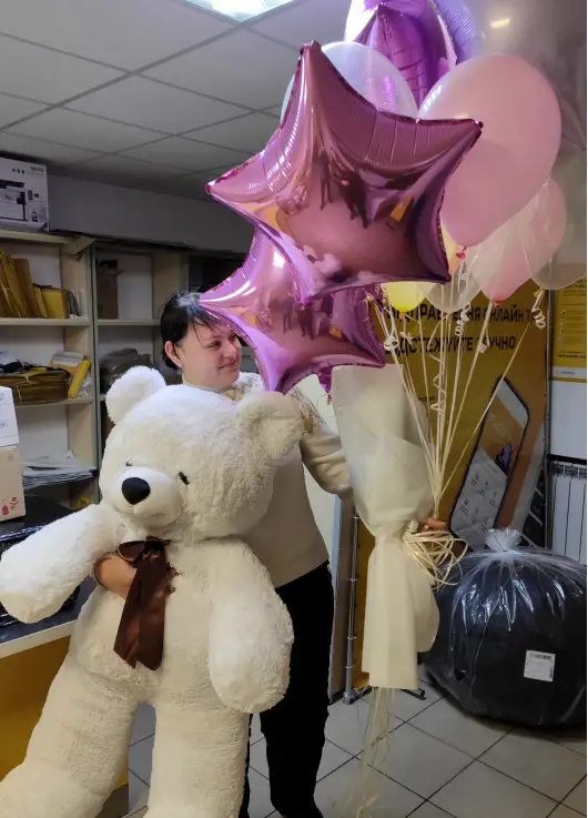 For my love set: teddy bear, roses baloons For my love set: teddy bear, roses baloons